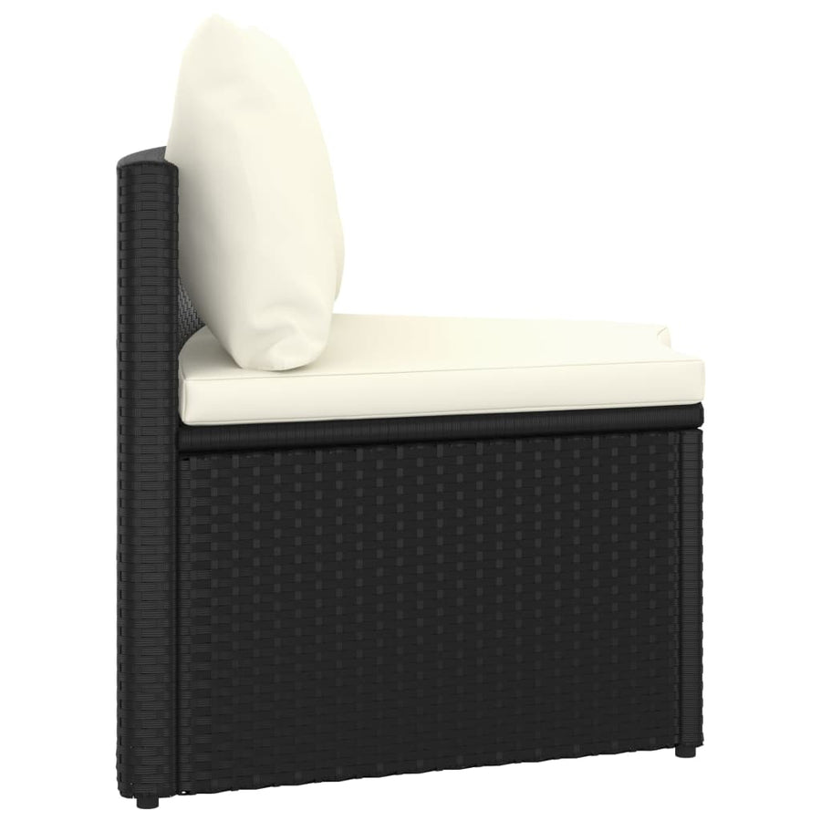 9-Delige Loungeset Met Kussens Poly Rattan 8 Zwart en bruin