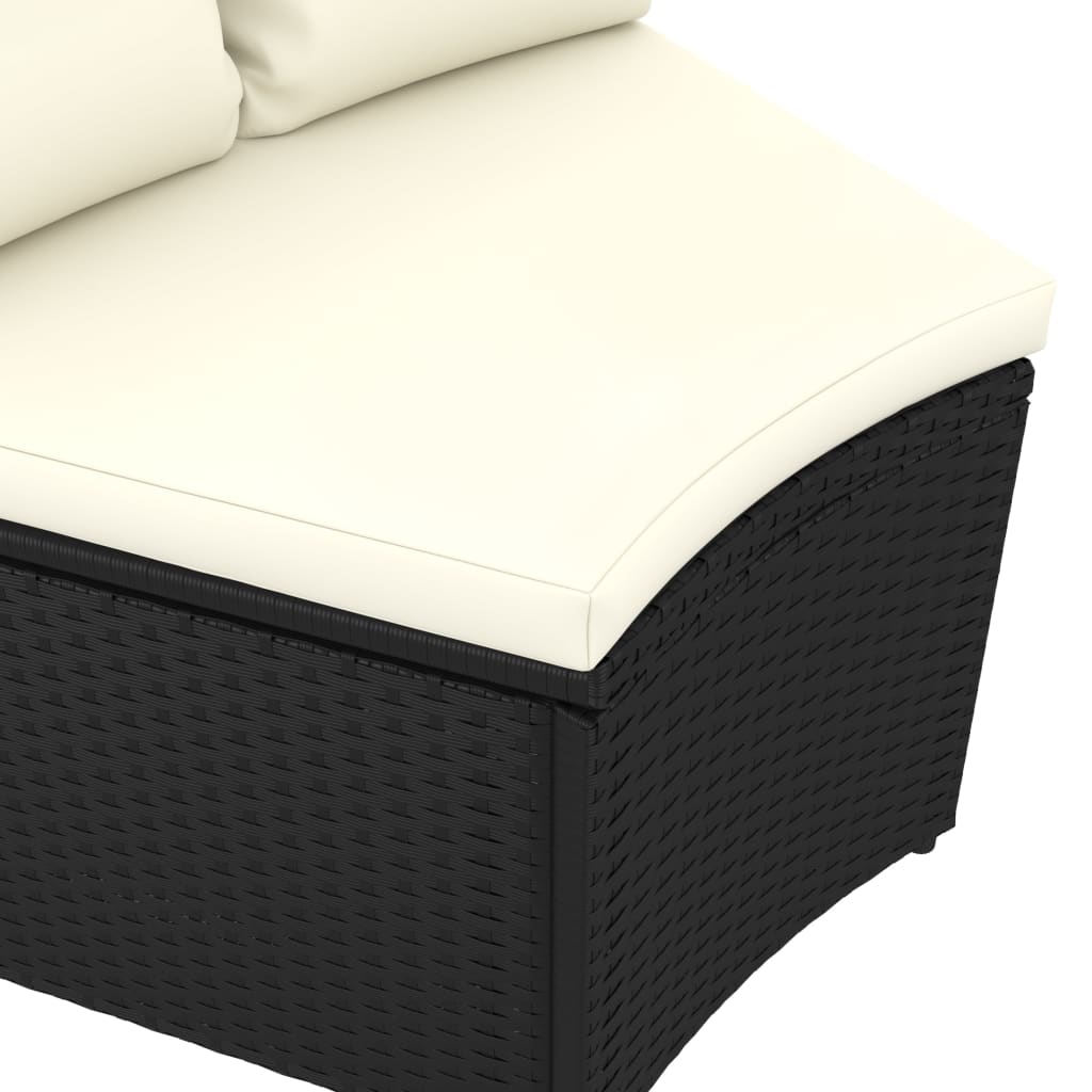9-Delige Loungeset Met Kussens Poly Rattan 8 Zwart en bruin