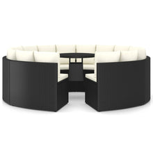 -Delige Loungeset Met Kussens Poly Rattan 9 Zwart