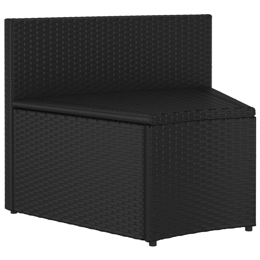 -Delige Loungeset Met Kussens Poly Rattan 9 Zwart