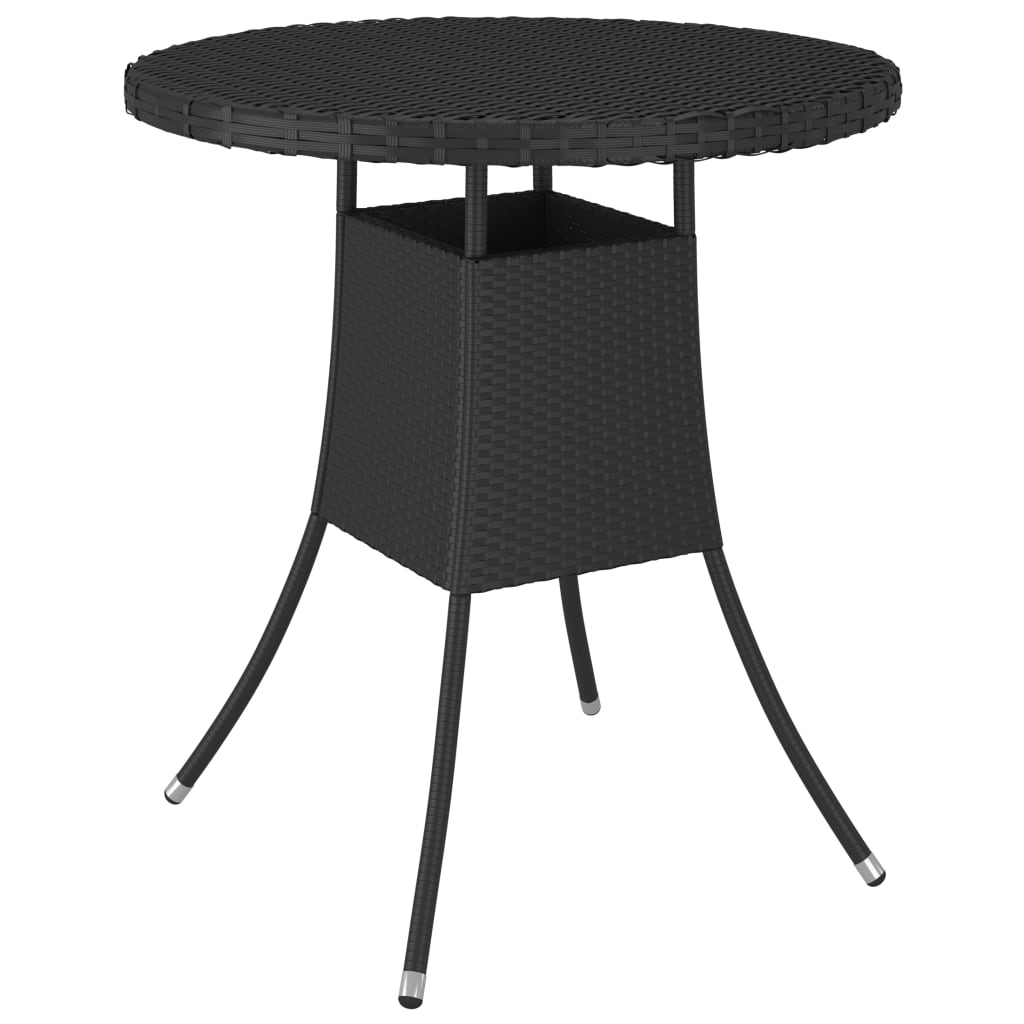 -Delige Loungeset Met Kussens Poly Rattan 9 Zwart