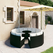 Loungeset 9-delig poly rattan zwart