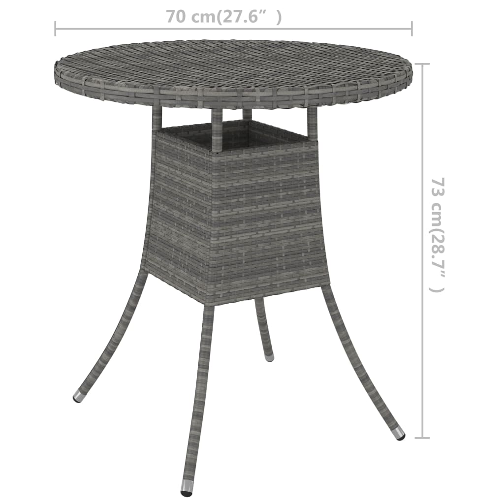 -Delige Loungeset Met Kussens Poly Rattan 9 Grijs