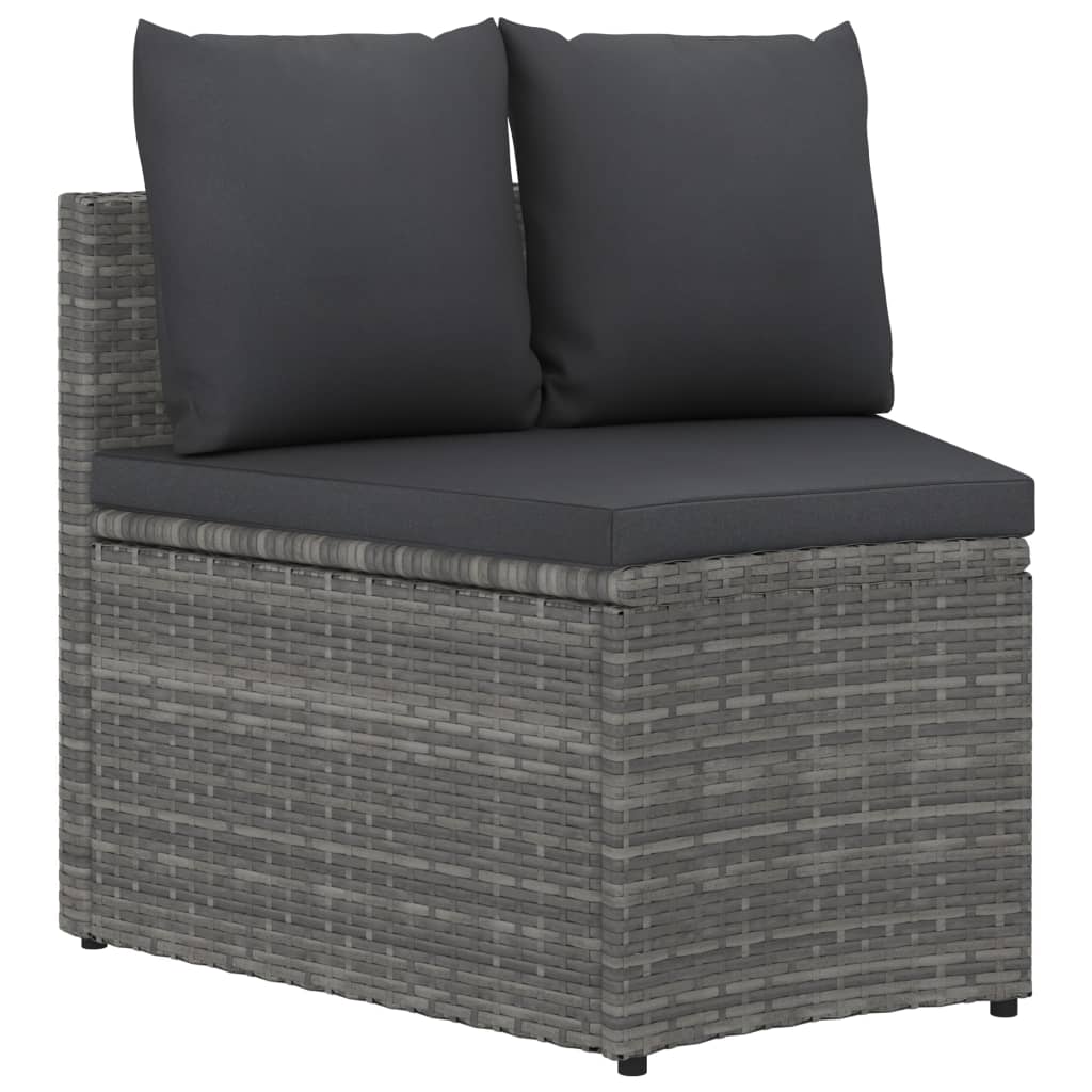 -Delige Loungeset Met Kussens Poly Rattan 9 Grijs