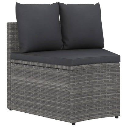 -Delige Loungeset Met Kussens Poly Rattan 9 Grijs