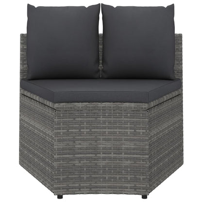 -Delige Loungeset Met Kussens Poly Rattan 9 Grijs
