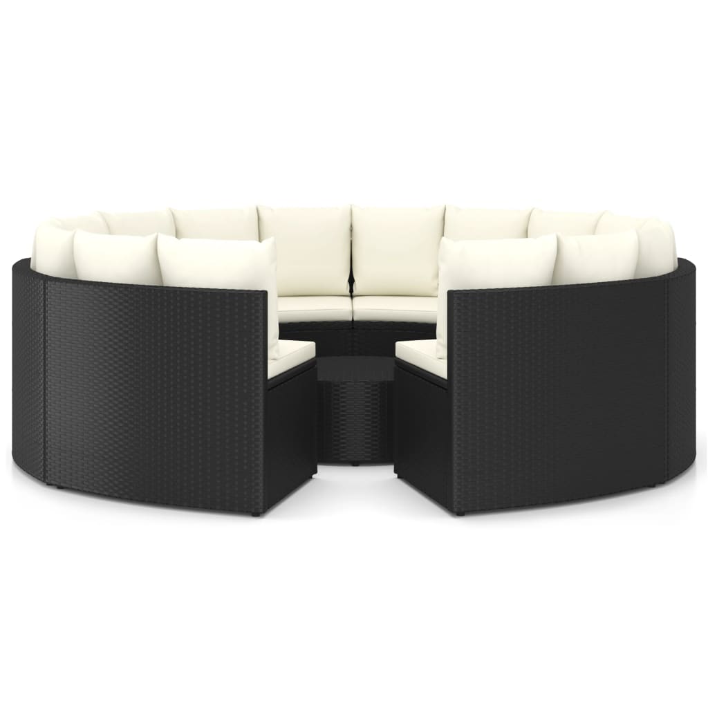 -Delige Loungeset Met Kussens Poly Rattan 9