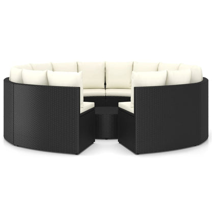 -Delige Loungeset Met Kussens Poly Rattan 9