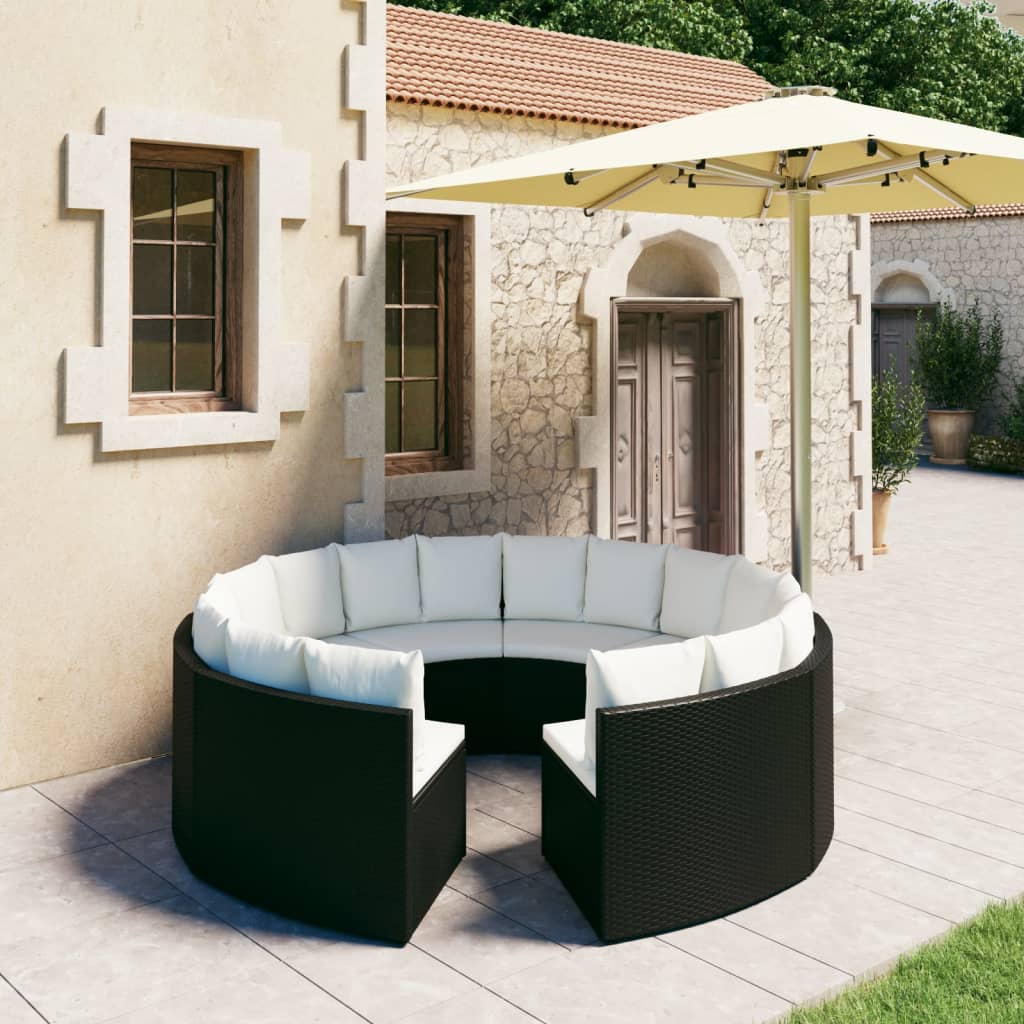Loungeset Met Kussens Poly Rattan 8