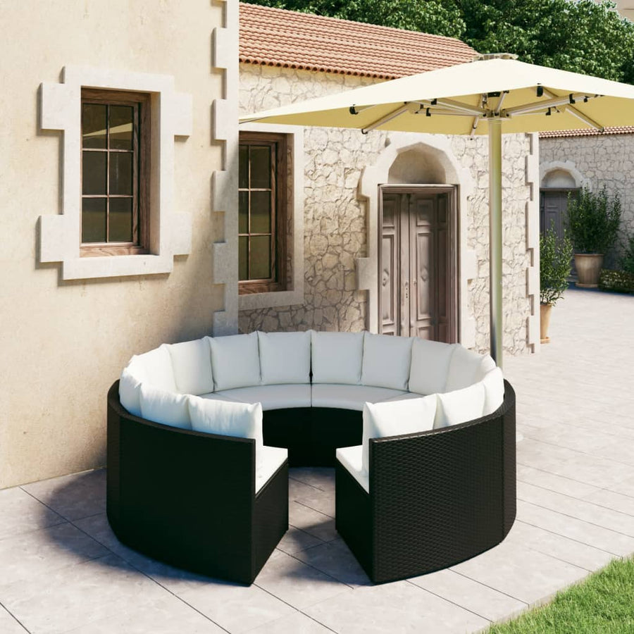Loungeset Met Kussens Poly Rattan 8