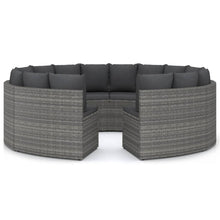 Loungeset Met Kussens Poly Rattan 8 Grijs