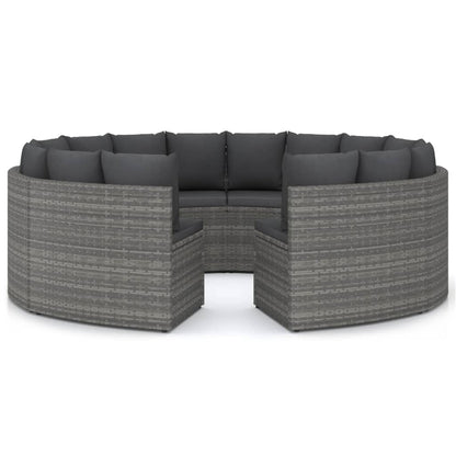 Loungeset Met Kussens Poly Rattan 8 Grijs