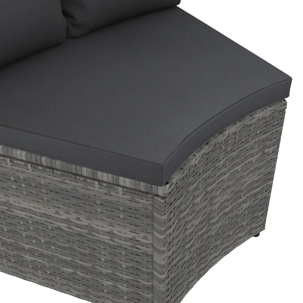 Loungeset Met Kussens Poly Rattan 8 Grijs