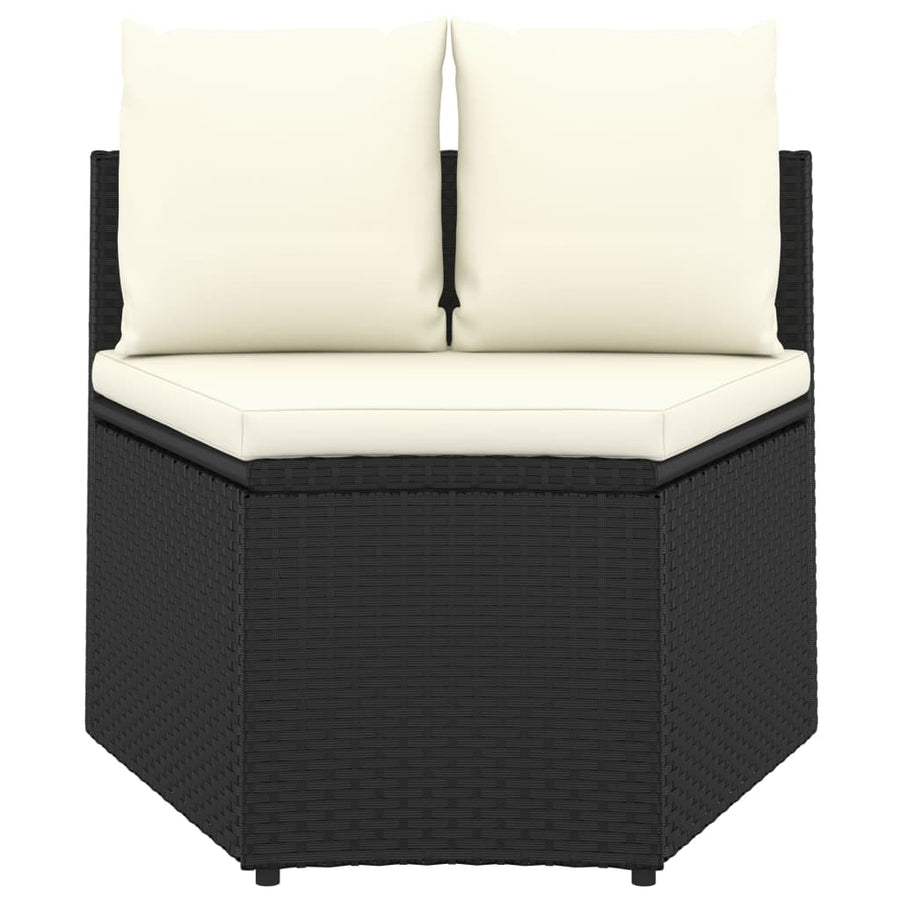 -Delige Loungeset Met Kussens Poly Rattan 5 Zwart en bruin