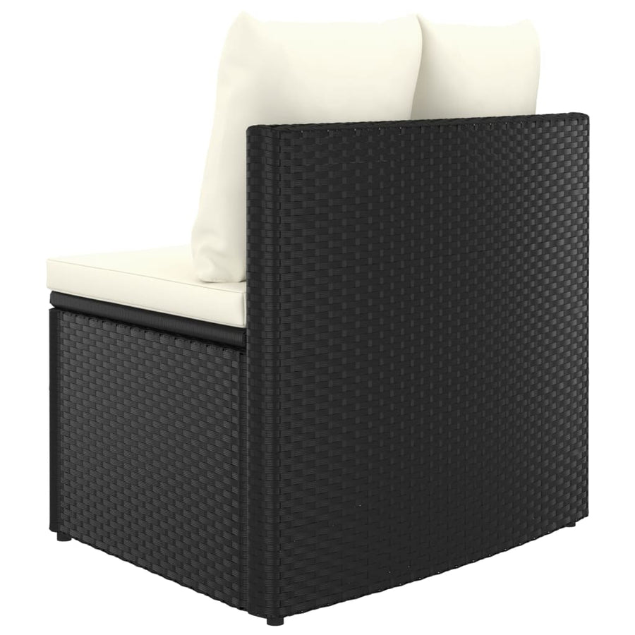 -Delige Loungeset Met Kussens Poly Rattan 5 Zwart en bruin