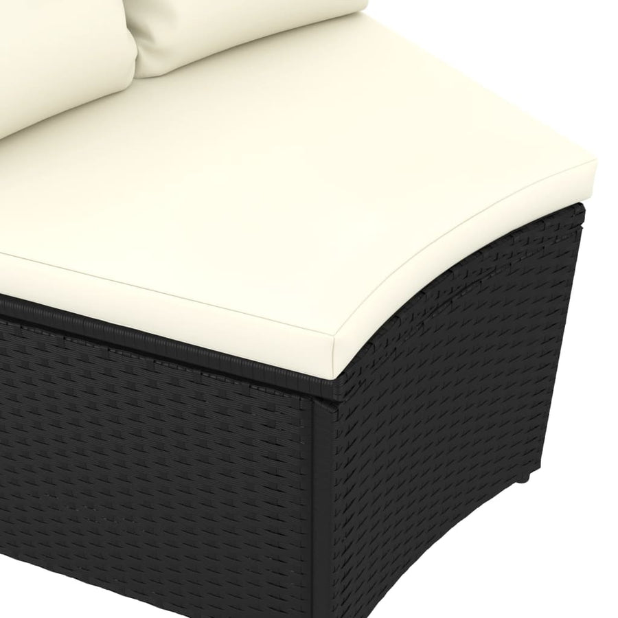 -Delige Loungeset Met Kussens Poly Rattan 5 Zwart en bruin