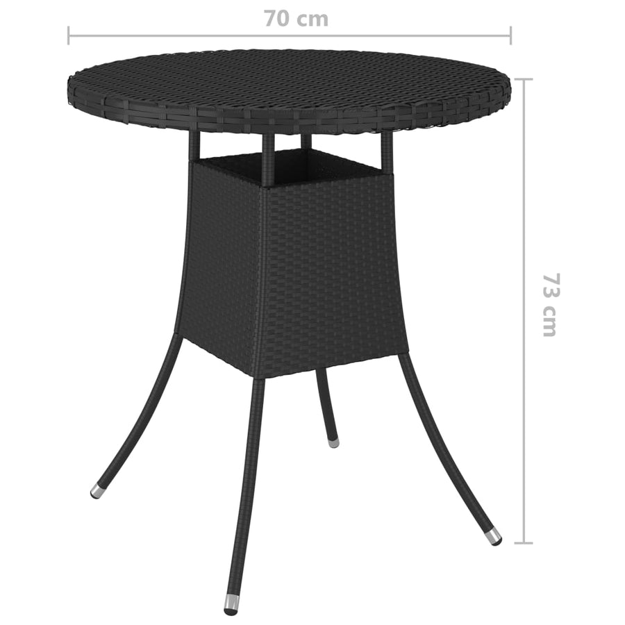 -Delige Loungeset Met Kussens Poly Rattan 5 Zwart