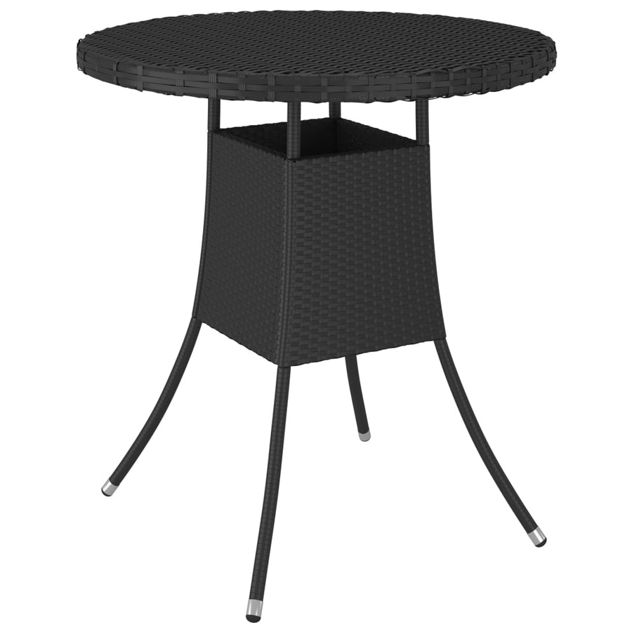 -Delige Loungeset Met Kussens Poly Rattan 5 Zwart