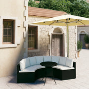 Loungeset 5-delig poly rattan zwart