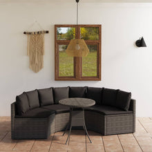 -Delige Loungeset Met Kussens Poly Rattan 5 Grijs