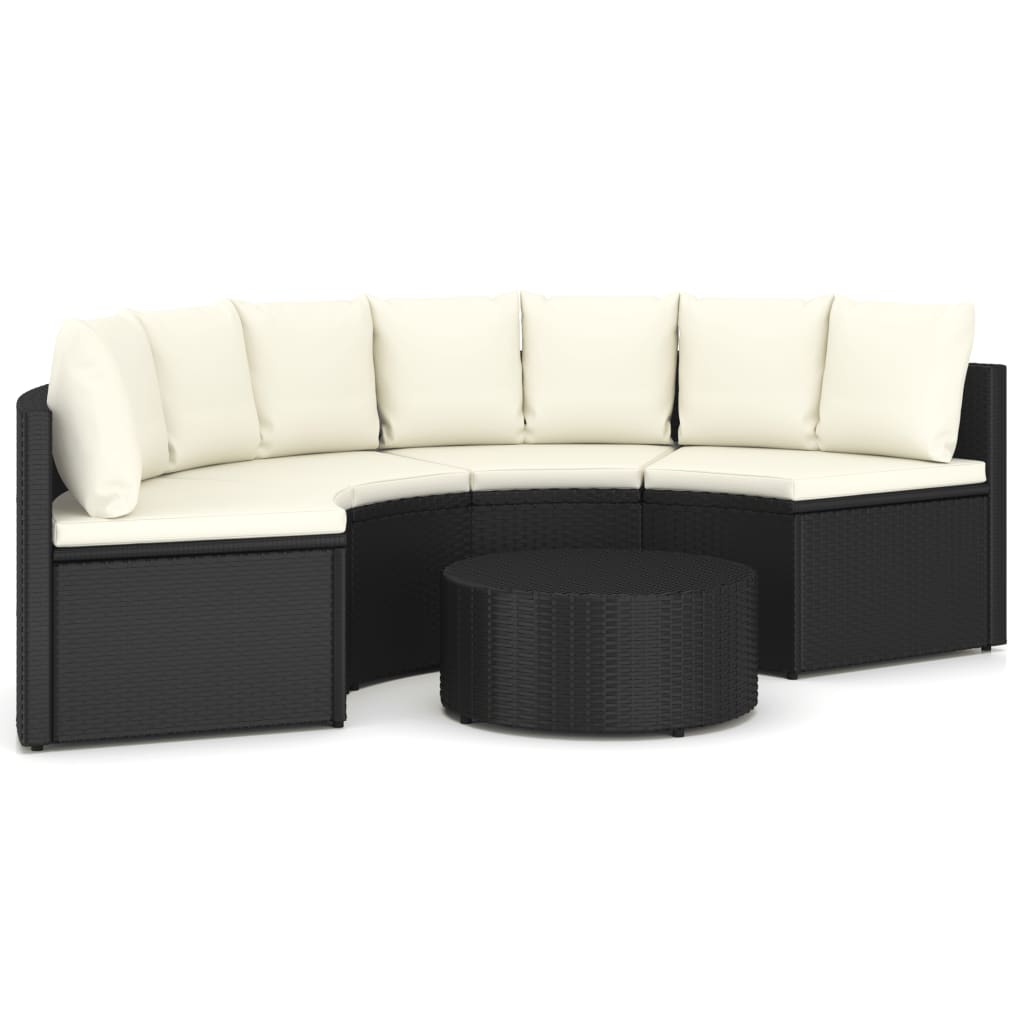 -Delige Loungeset Met Kussens Poly Rattan 5