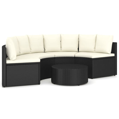 -Delige Loungeset Met Kussens Poly Rattan 5