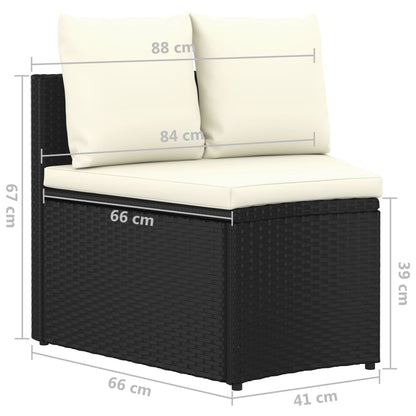 -Delige Loungeset Met Kussens Poly Rattan 5