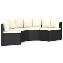 -Delige Loungeset Met Kussens Poly Rattan 4 Zwart
