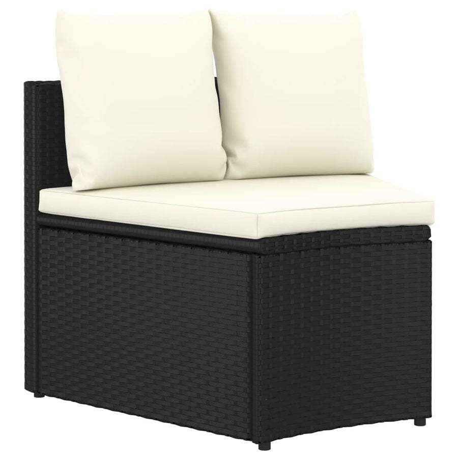 -Delige Loungeset Met Kussens Poly Rattan 4 Zwart