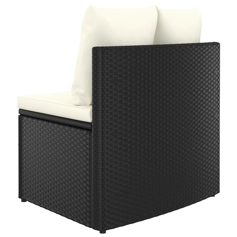-Delige Loungeset Met Kussens Poly Rattan 4 Zwart