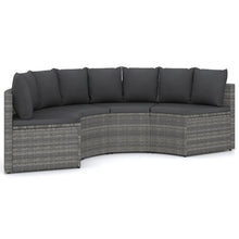 Loungeset Met Kussens Poly Rattan 4 Grijs
