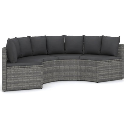 Loungeset Met Kussens Poly Rattan 4 Grijs