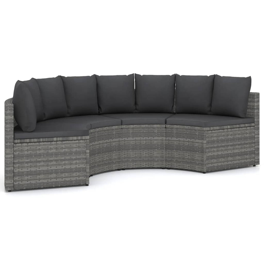 Loungeset Met Kussens Poly Rattan 4 Grijs