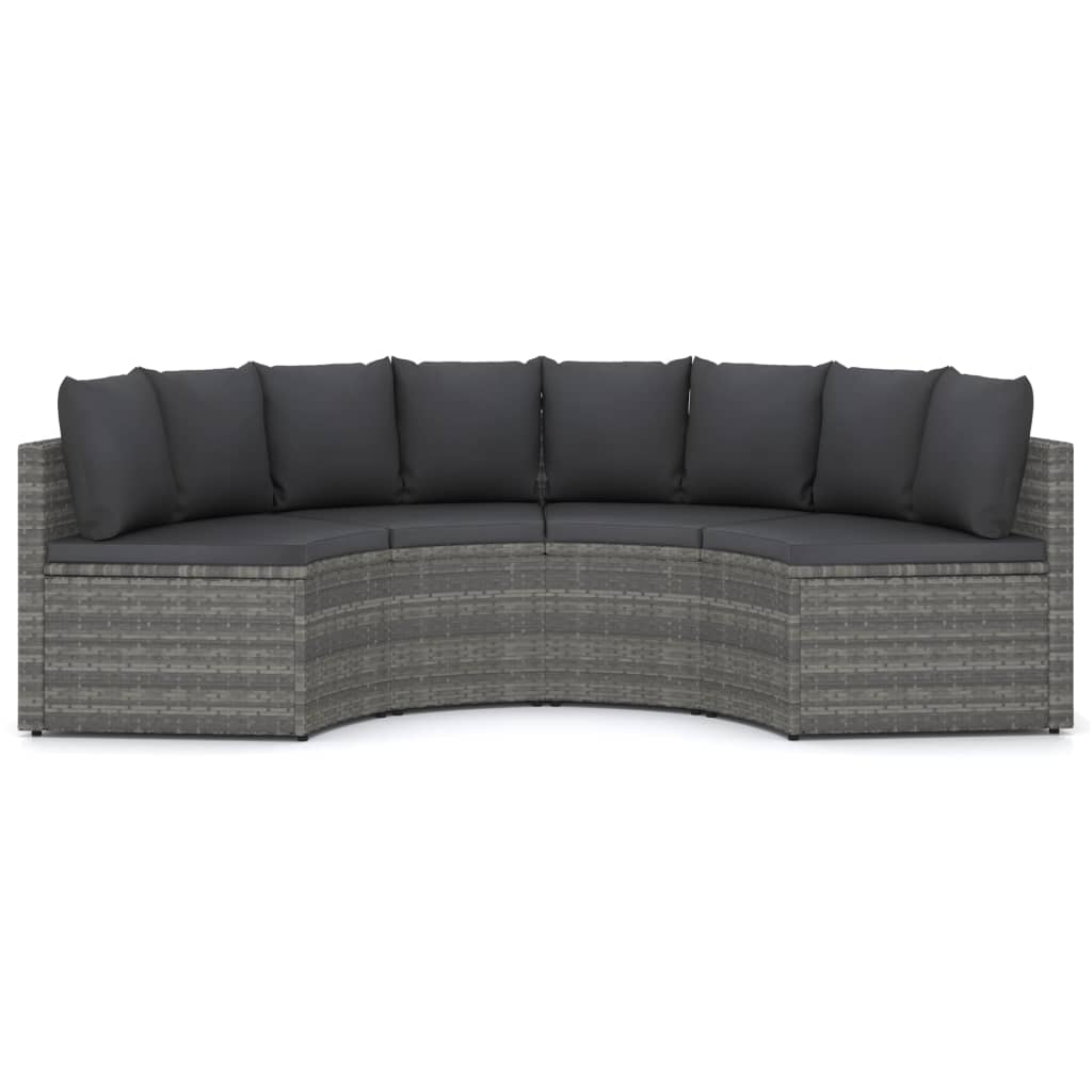Loungeset Met Kussens Poly Rattan 4 Grijs