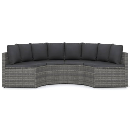 Loungeset Met Kussens Poly Rattan 4 Grijs
