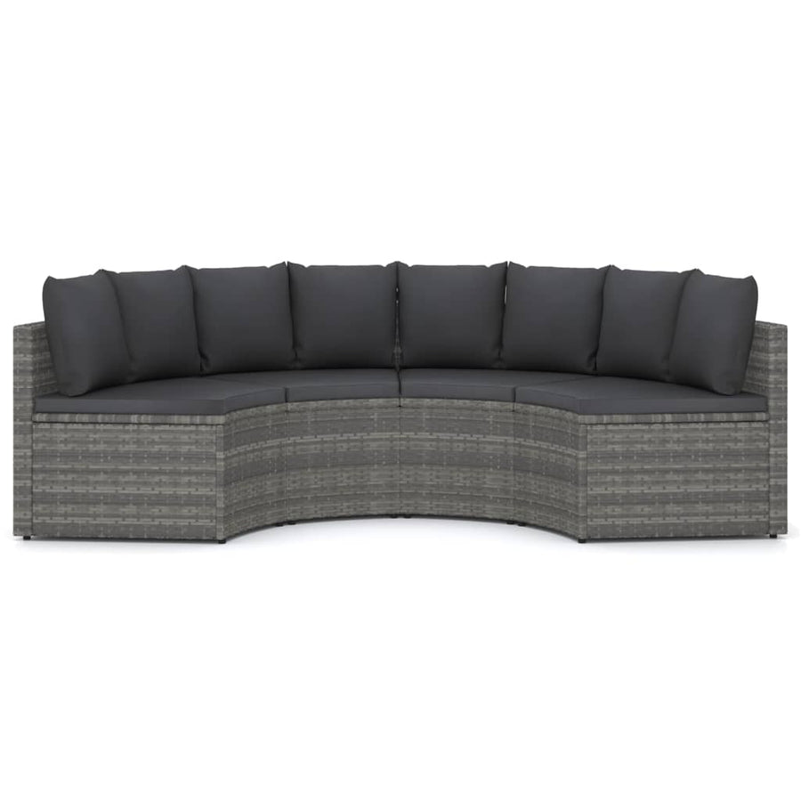 Loungeset Met Kussens Poly Rattan 4 Grijs