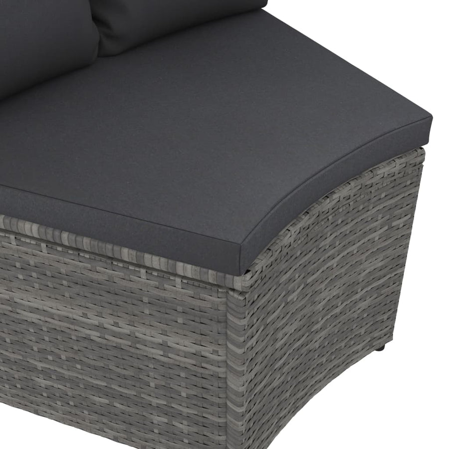 Loungeset Met Kussens Poly Rattan 4 Grijs