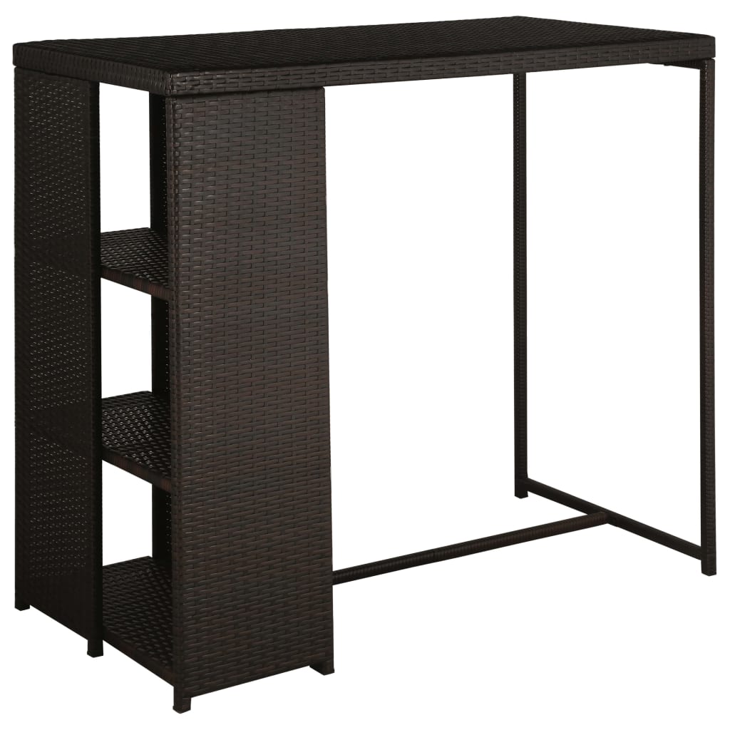 5-Delige Tuinbarset Met Kussens Poly Rattan Bruin