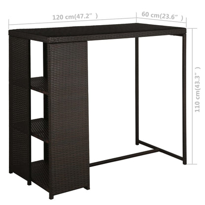 5-Delige Tuinbarset Met Kussens Poly Rattan Bruin