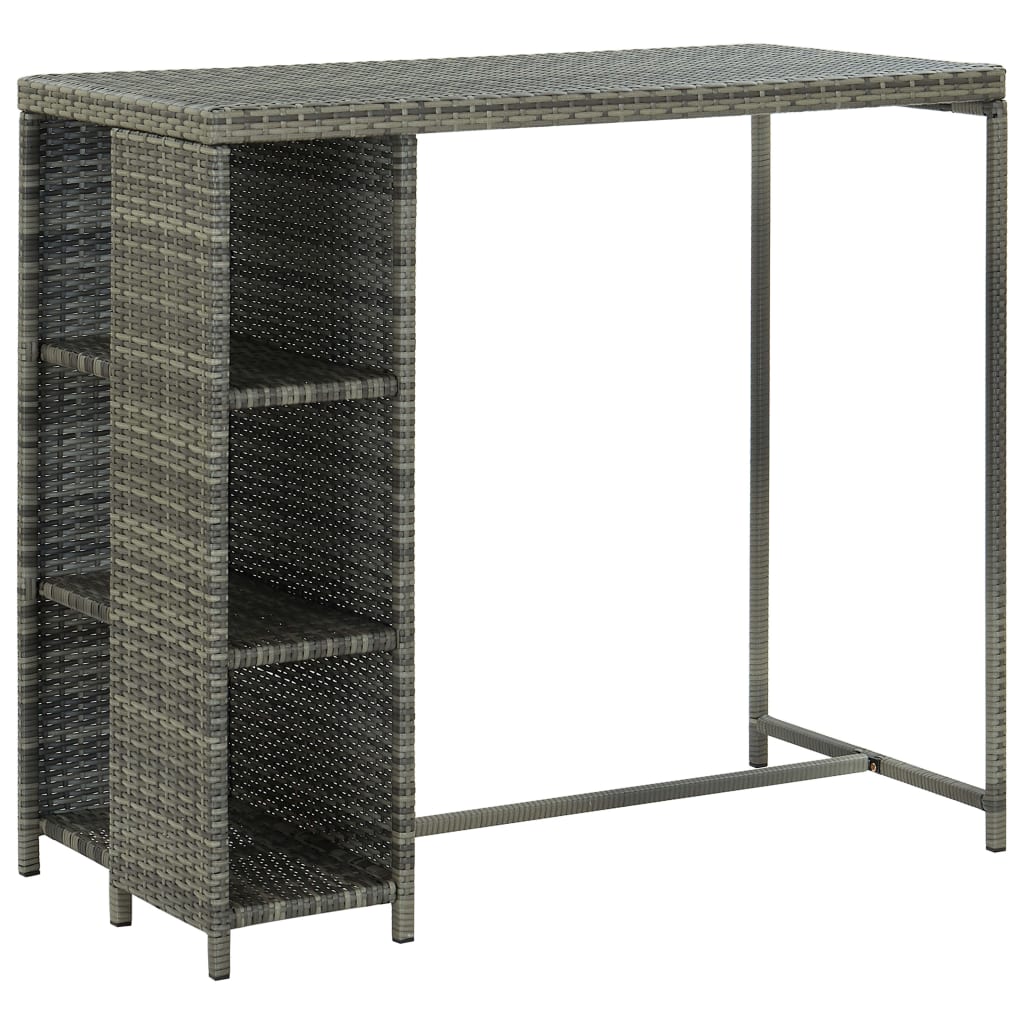 5-Delige Tuinbarset Met Kussens Poly Rattan Grijs