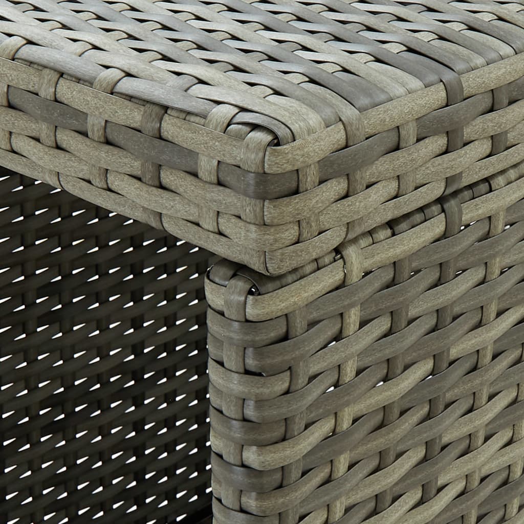 5-Delige Tuinbarset Met Kussens Poly Rattan Grijs