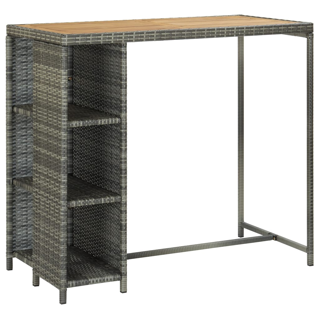 5-Delige Tuinbarset Met Kussens Poly Rattan Grijs en bruin