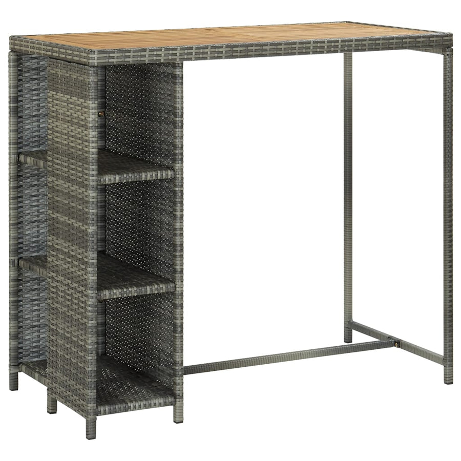 5-Delige Tuinbarset Met Kussens Poly Rattan Grijs en bruin