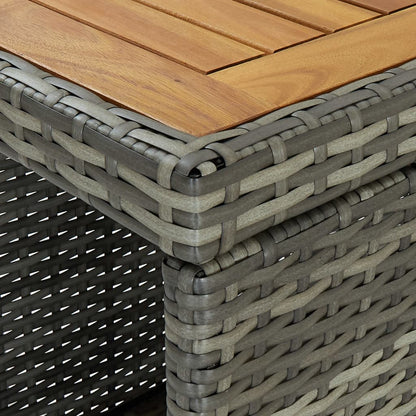 5-Delige Tuinbarset Met Kussens Poly Rattan Grijs en bruin