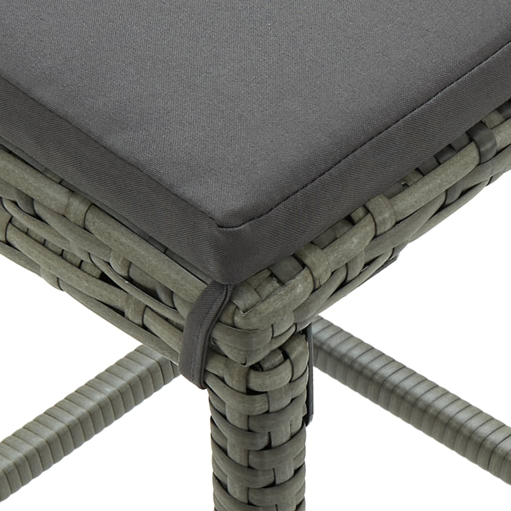 5-Delige Tuinbarset Met Kussens Poly Rattan Grijs en bruin