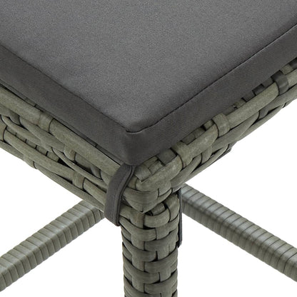 5-Delige Tuinbarset Met Kussens Poly Rattan Grijs en bruin