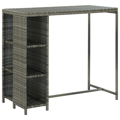 5-Delige Tuinbarset Met Kussens Poly Rattan Grijs