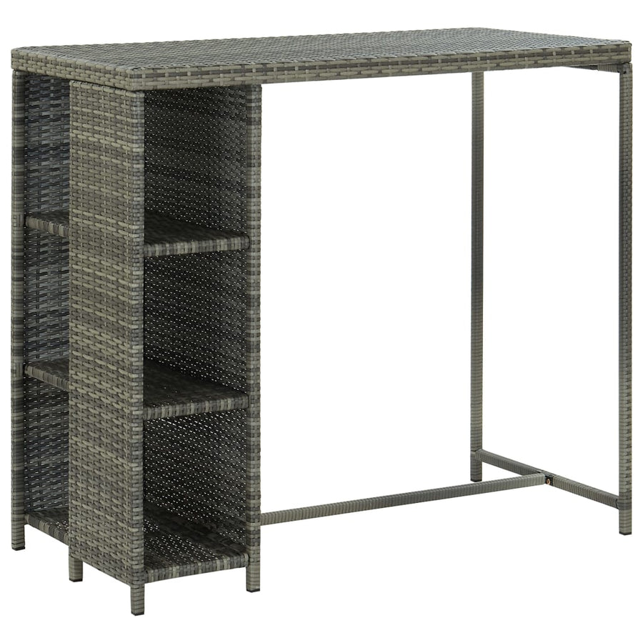 5-Delige Tuinbarset Met Kussens Poly Rattan Grijs