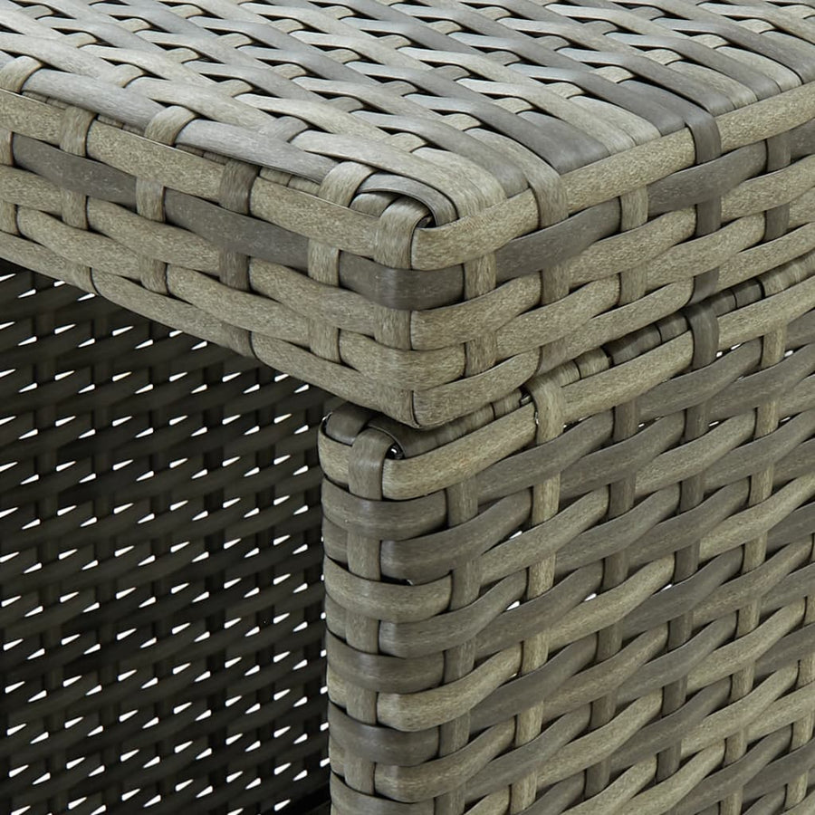 5-Delige Tuinbarset Met Kussens Poly Rattan Grijs