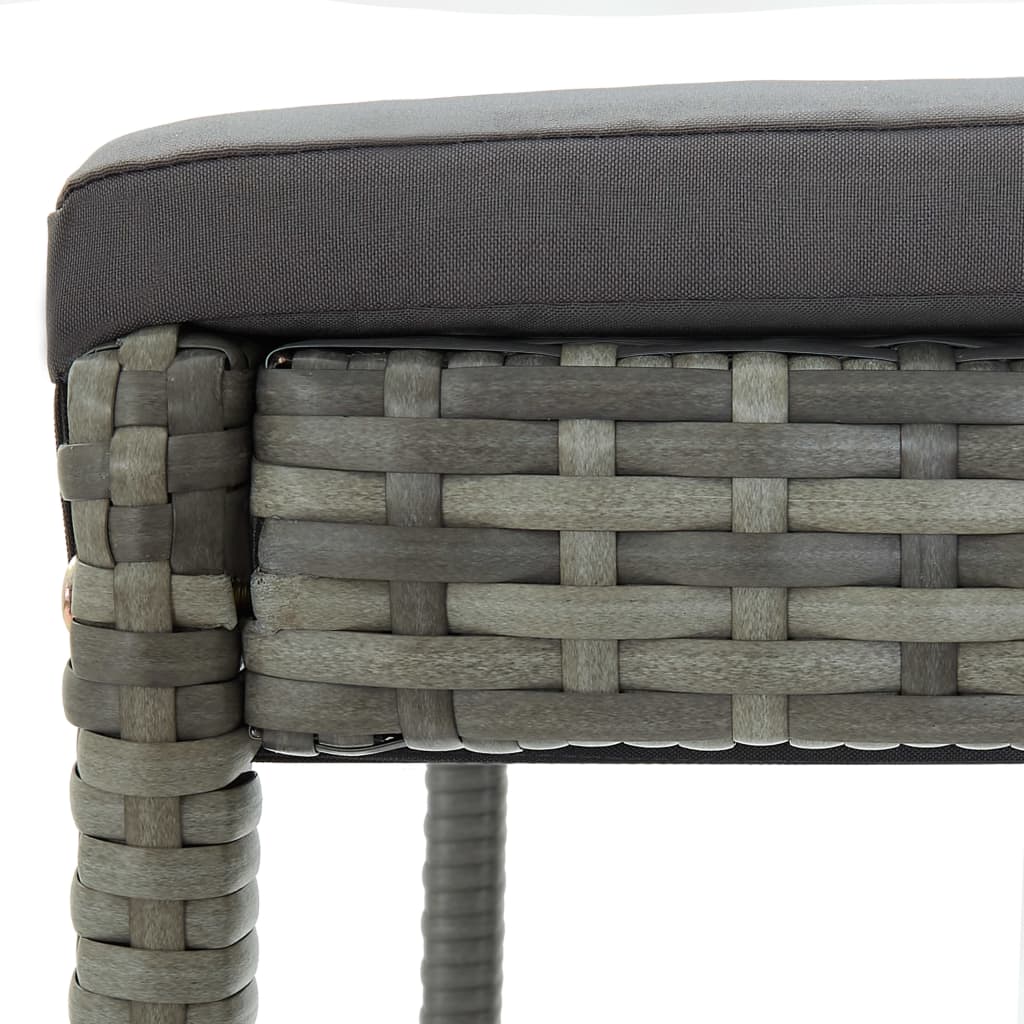 5-Delige Tuinbarset Met Kussens Poly Rattan Grijs